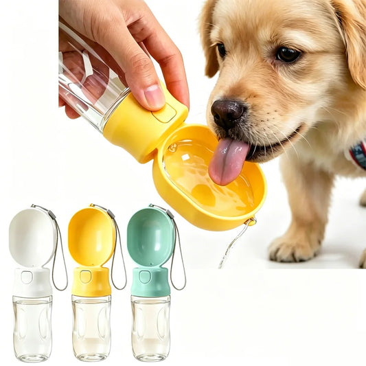 Travel Dog Water Bottle | 2-in-1 Drink & Feed, Leak-Proof